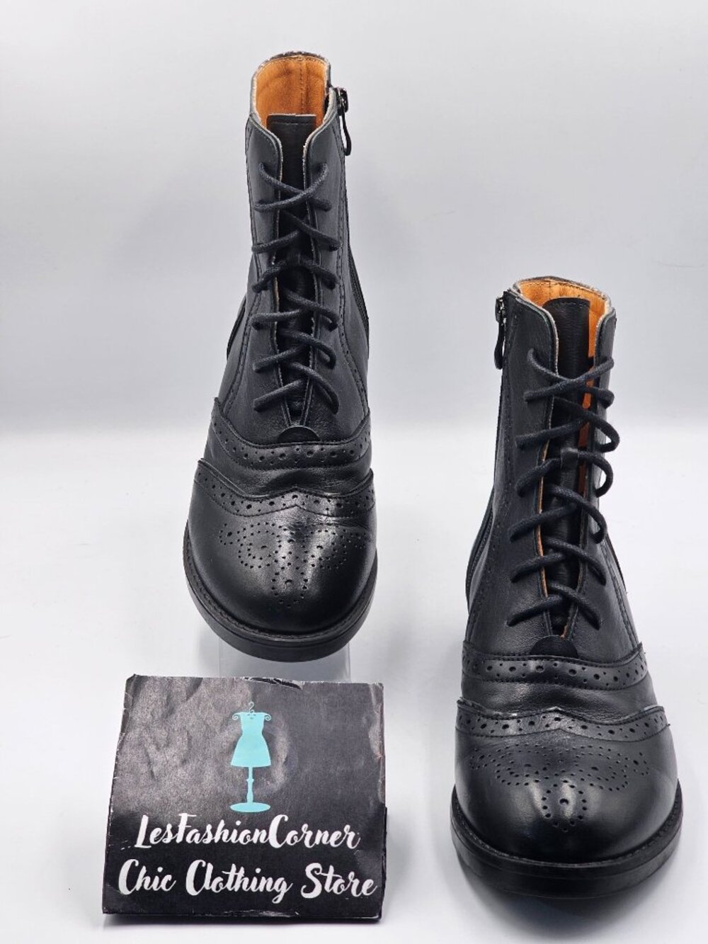 Embassy London Women's Black Leather Brick Lane Lace-Up Ankle Boots Sz 10.5 3350 - Picture 10 of 16